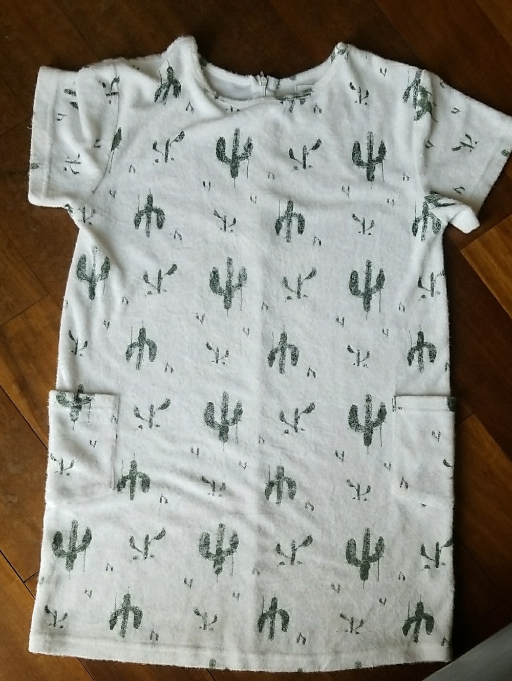 Omami mini Los Angeles White Terrycloth Green Print Cactus 8T